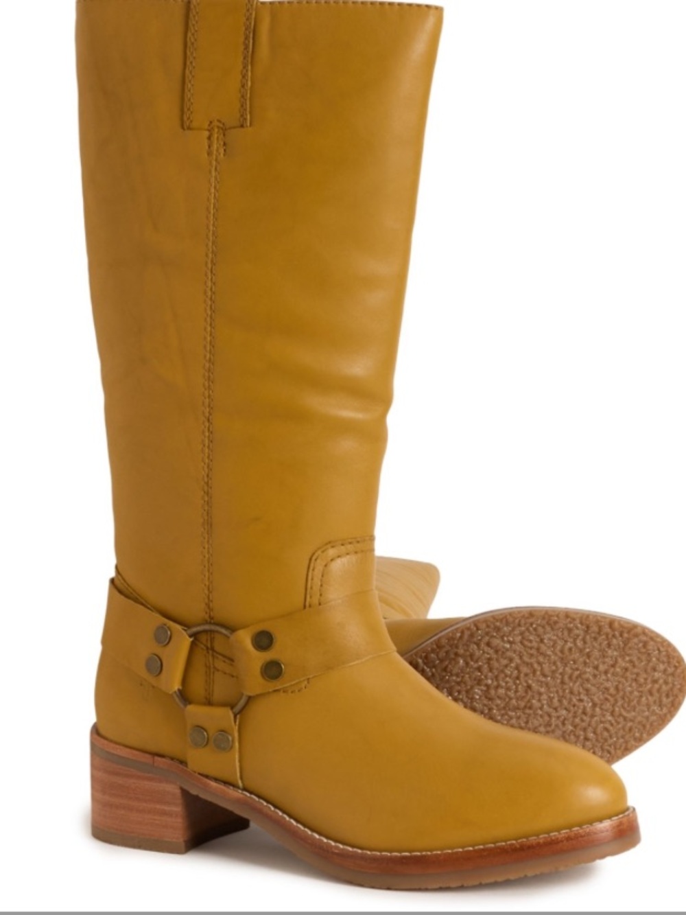 Frye Women's Tall Harness Boots in Mustard - Picture 7 of 8
